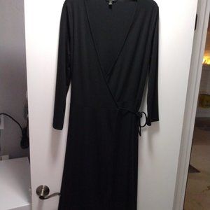 Classic. Black. Wrap Dress. Large
